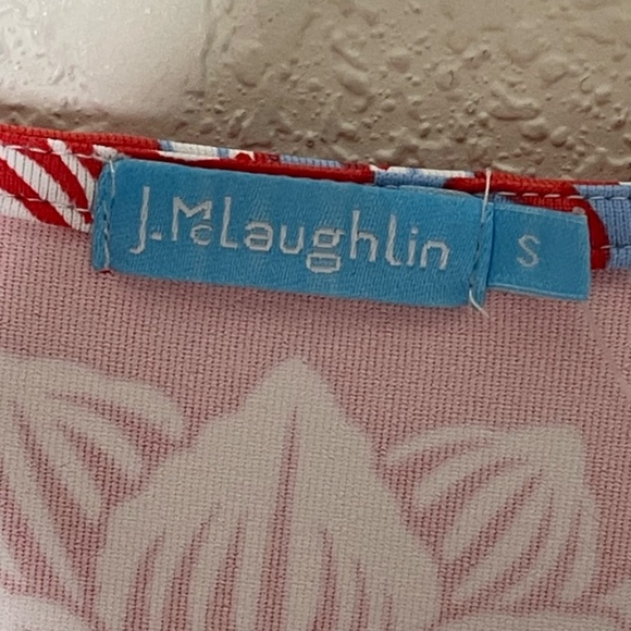 J. McLaughlin NWT Ellison Sleeveless Split V Neck A-Line Shift Dress Sz S Coral - Picture 9 of 11